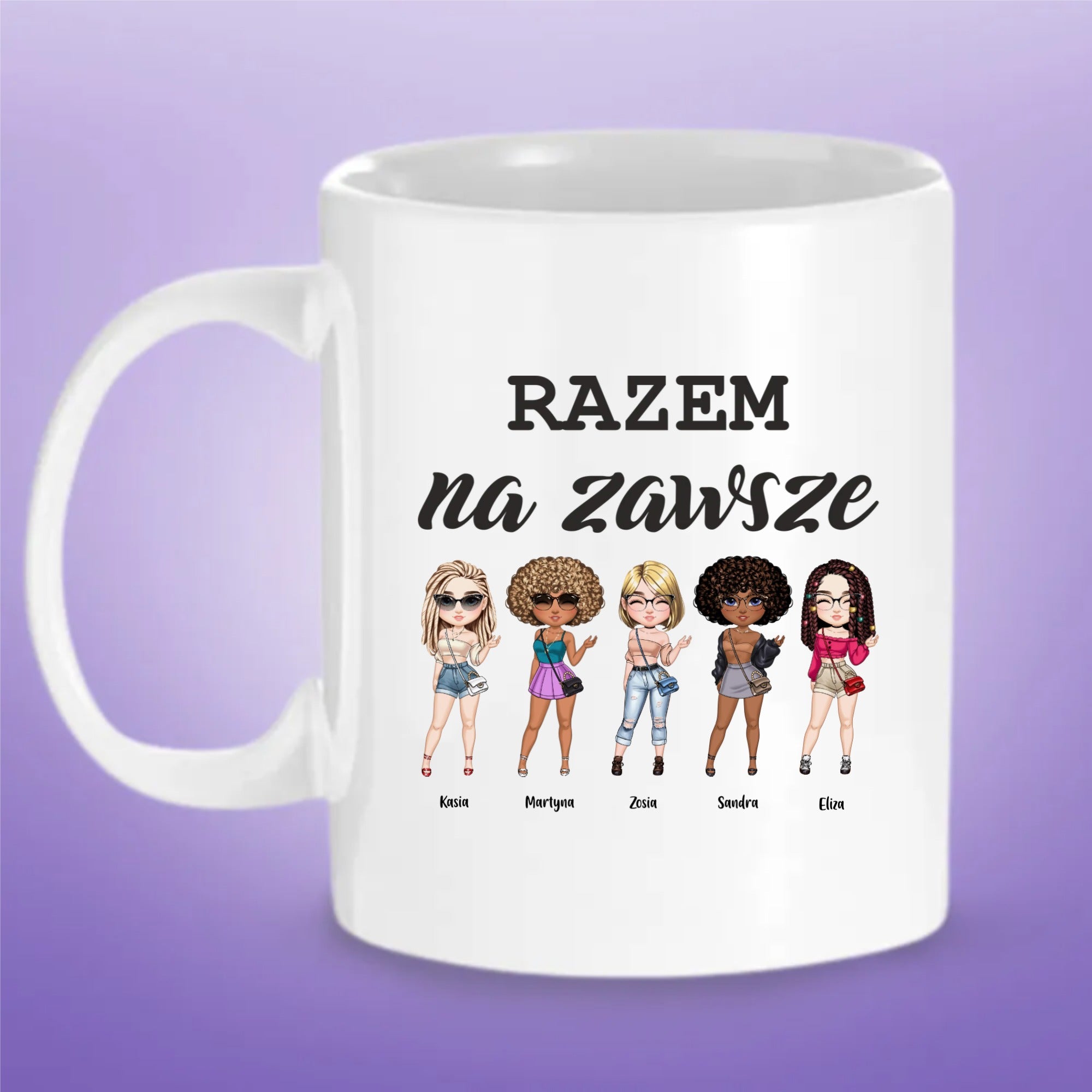 Personalizowany Kubek Dla Najlepszych Przyjaciółek 2-5 Osób