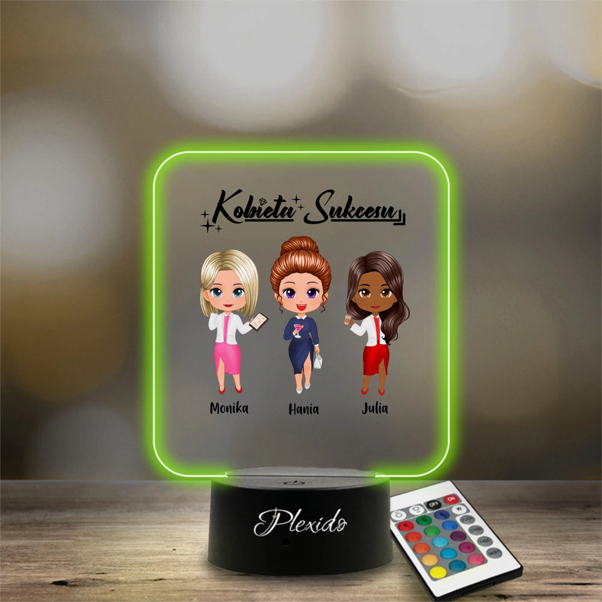Lampka LED 3D Plexido Z Nadrukiem UV Kobiety Sukcesu 2-3 Osoby