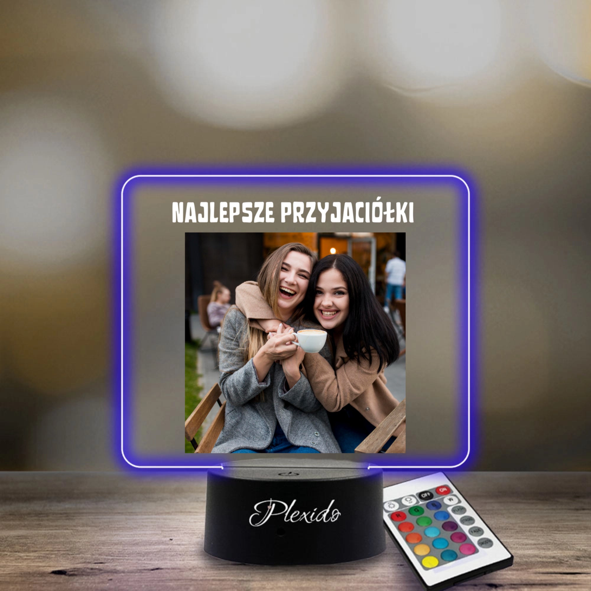 Lampka LED Plexido Z Nadrukiem UV Z Twoim Zdjęciem Dla Przyjaciółki